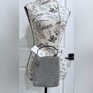 NWT Tory Burch  lNight Owl Silver Crystal Embellished Bag 2023 Holiday